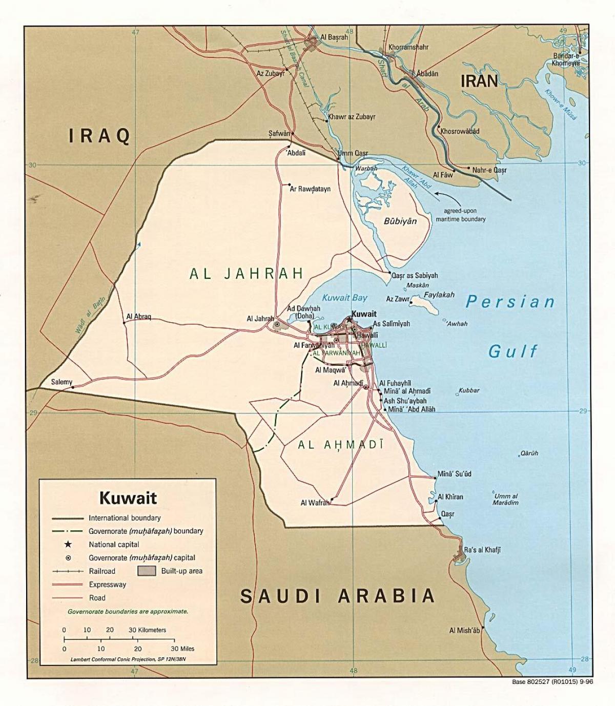 la carte de kuwait ports