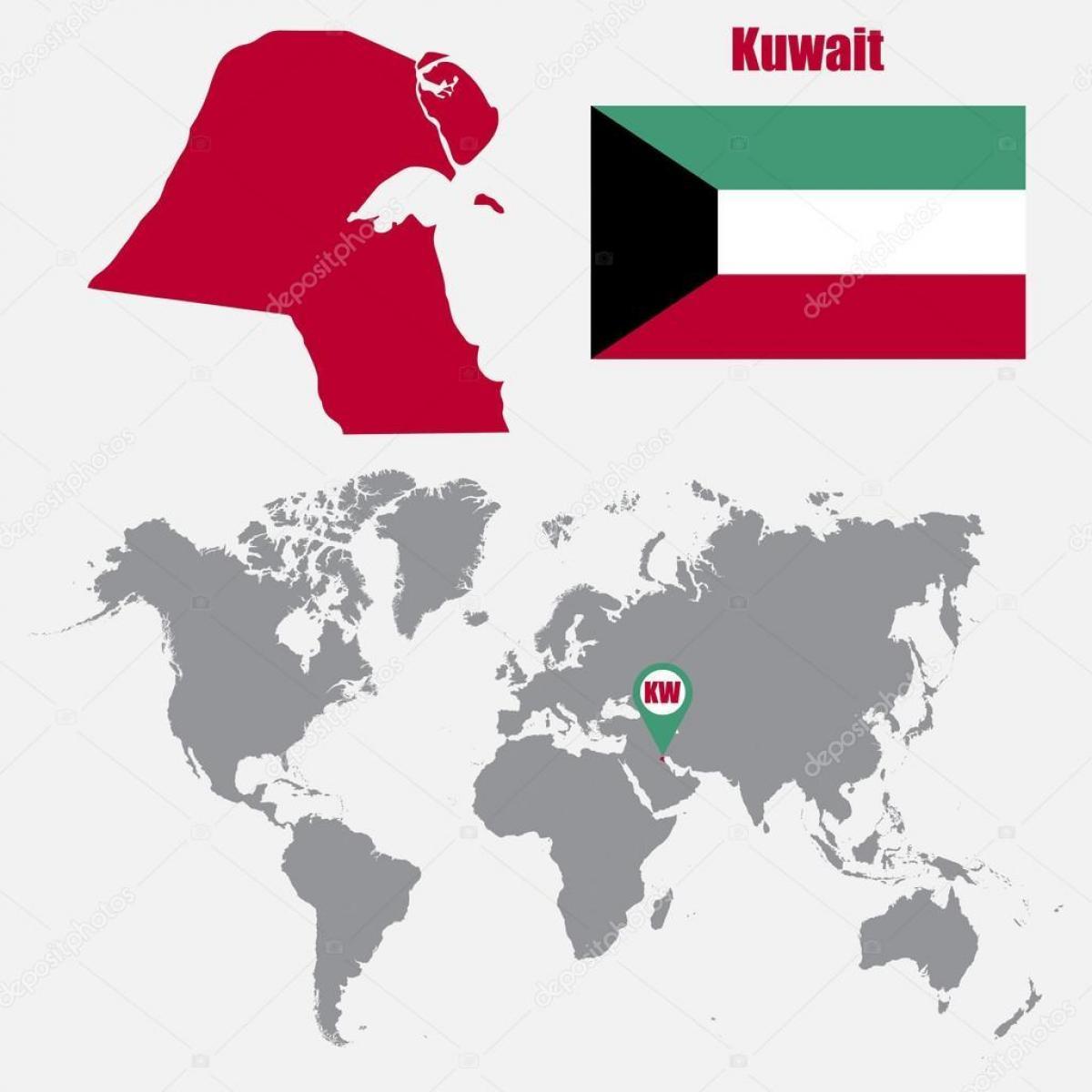 Koweït Localisation Sur Une Carte Du Monde Koweït Carte