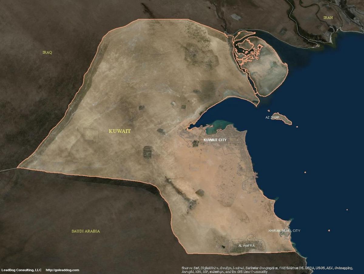 carte du koweït par satellite