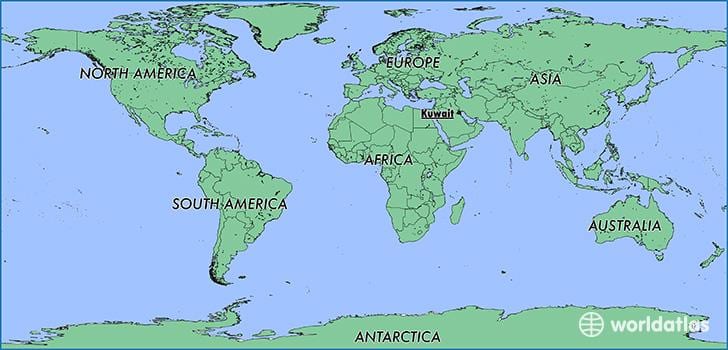carte du monde au koweït