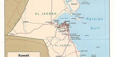 La carte de kuwait rivière