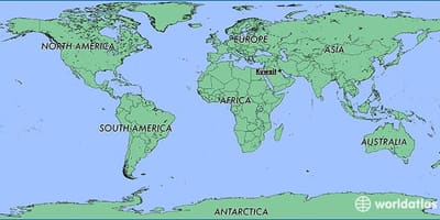 Carte du monde au koweït